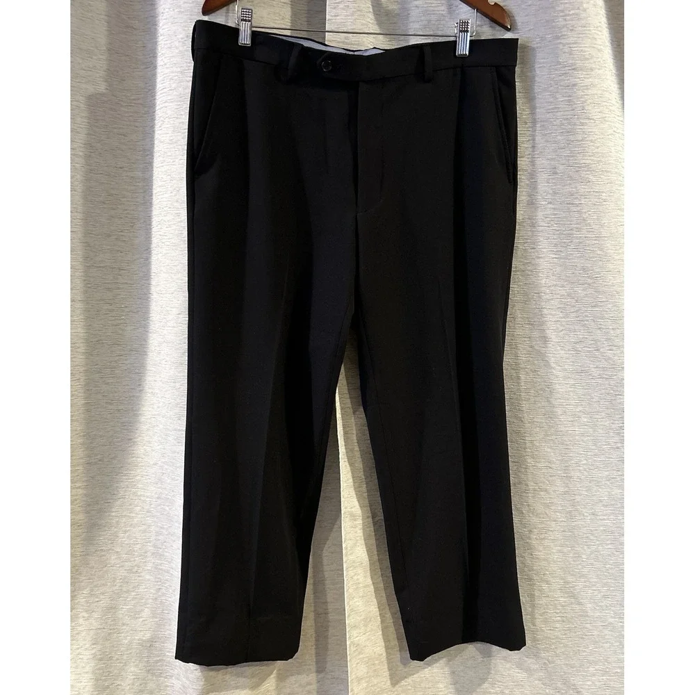 Vtg USA Made Tommy‎ Hilfiger 42R 36X32 Black Mens Jacket Pants Suit